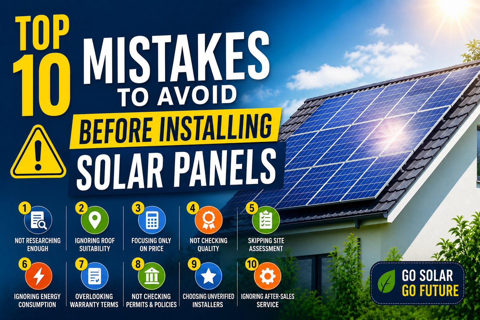 Top 10 Mistakes to Avoid Before Installing Solar Panels