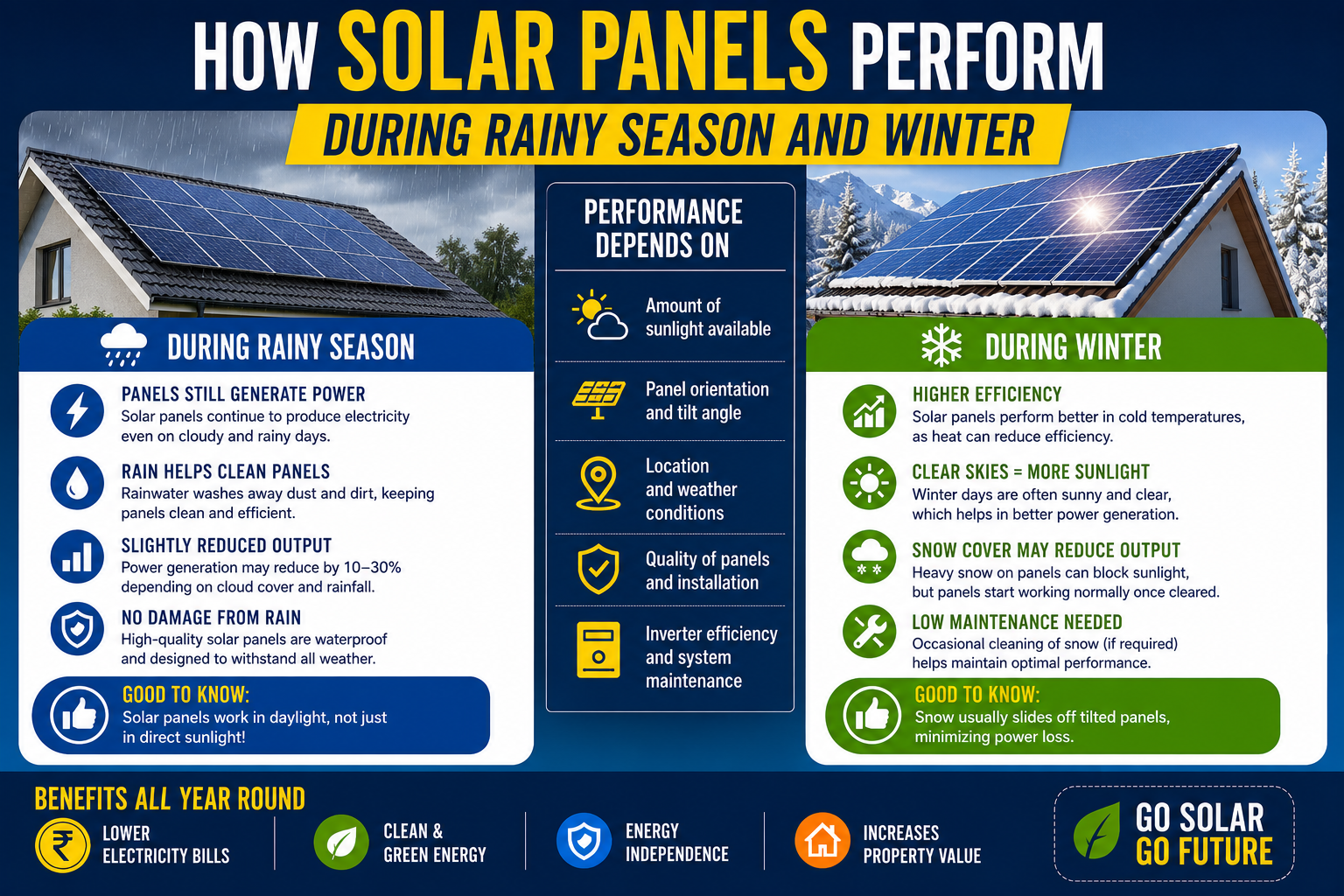 How Solar Panels Perform During Rainy Season and Winter